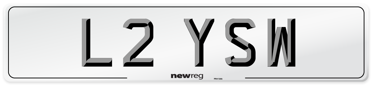 L2 YSW Number Plate from New Reg